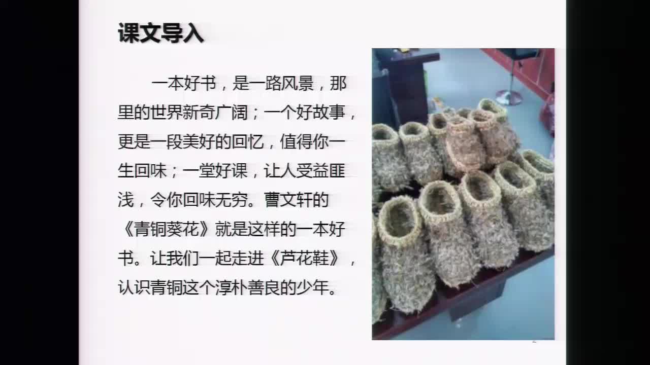 《芦花鞋》第一课时 主讲人：朱秀梅