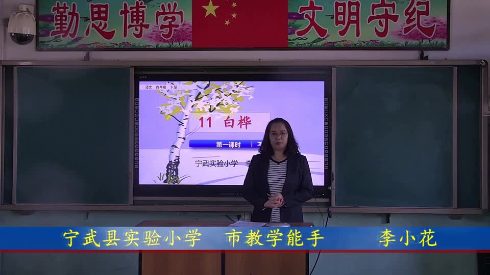 四年级语文《白桦》第一课时 视频